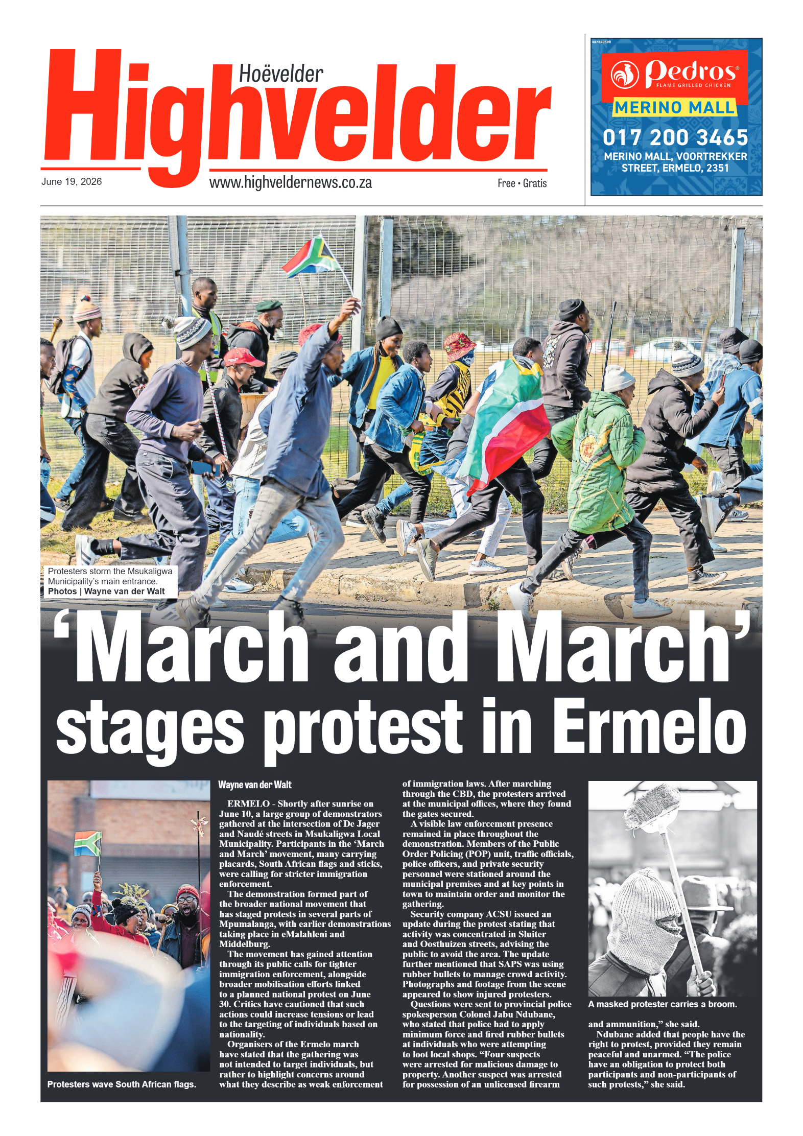 Highvelder Newspaper 19 June 2026 page 1
