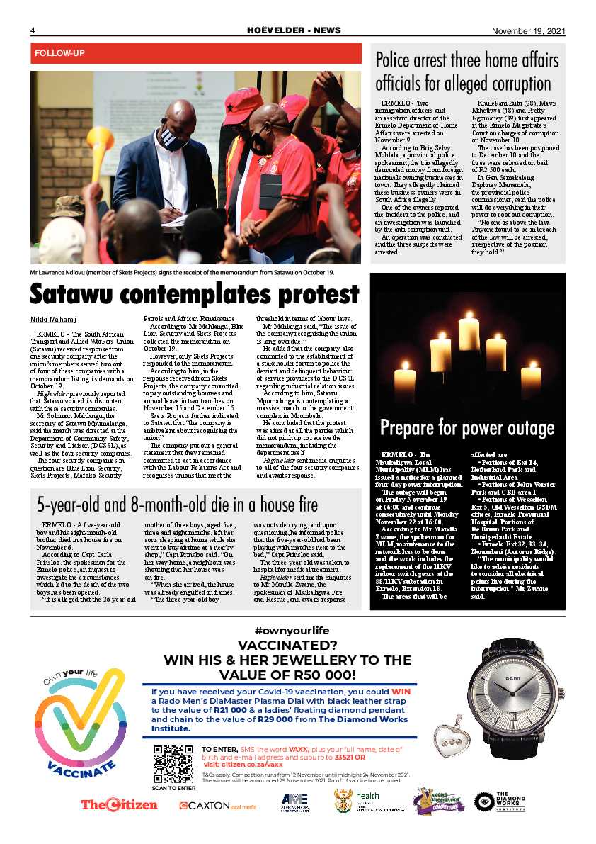 Highvelder Newspaper 19 November 2021 page 4