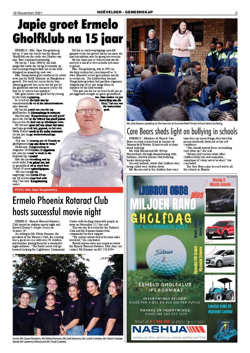 Highvelder Newspaper 19 November 2021 page 5