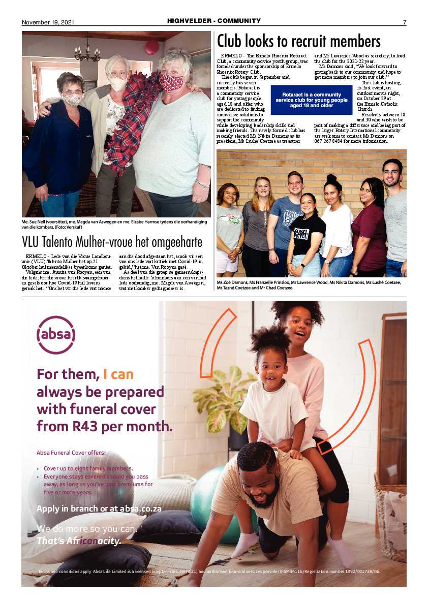 Highvelder Newspaper 19 November 2021 page 7