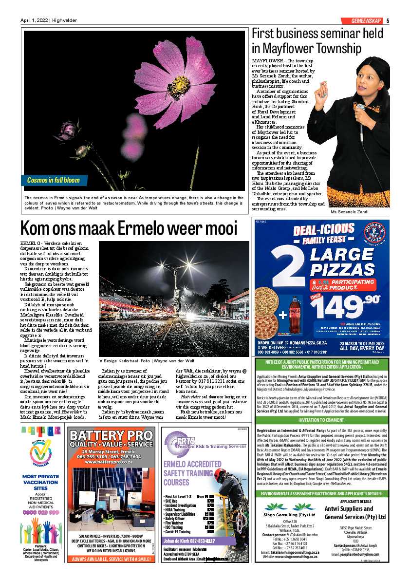 Highvelder Newspaper 1 April 2022 page 5