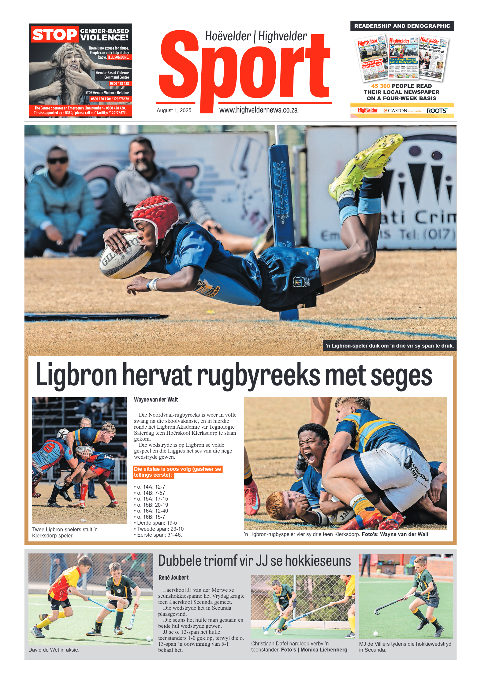 Highvelder Newspaper 1 August 2025 page 8