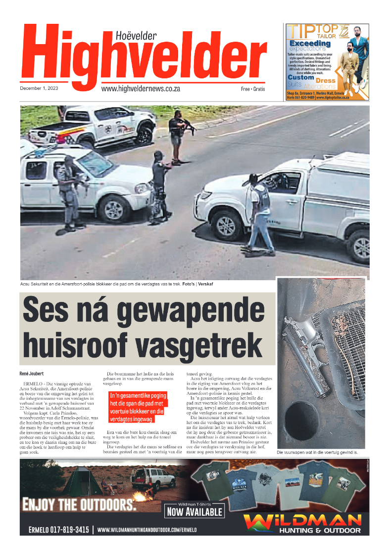 Highvelder Newspaper 1 December 2023 page 1