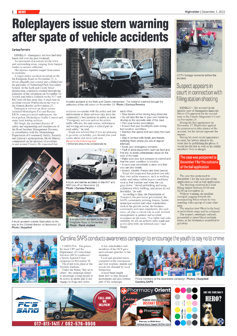 Highvelder Newspaper 1 December 2023 page 2