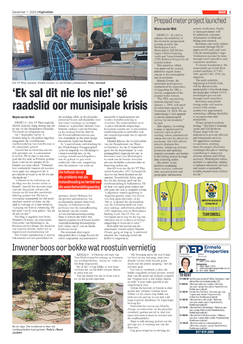 Highvelder Newspaper 1 December 2023 page 3