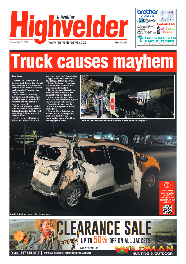 Highvelder Newspaper 1 September 2023 page 1