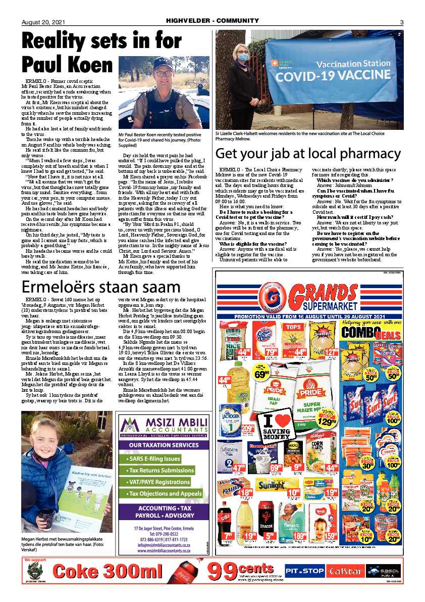 Highvelder Newspaper August 20 2021 page 3