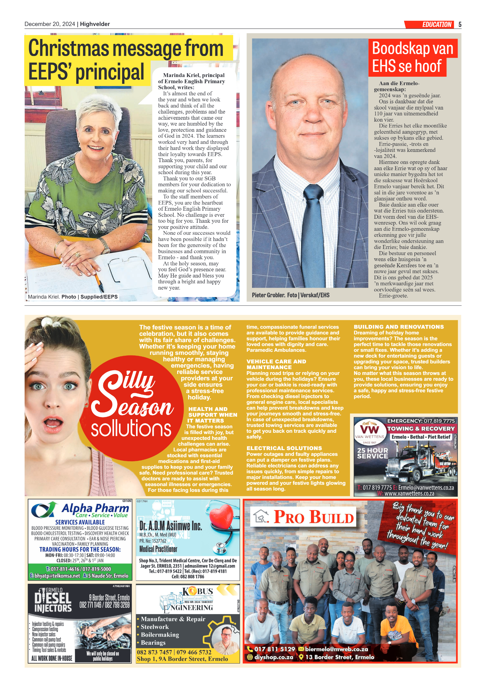 Highvelder Newspaper 20 December 2024 page 5