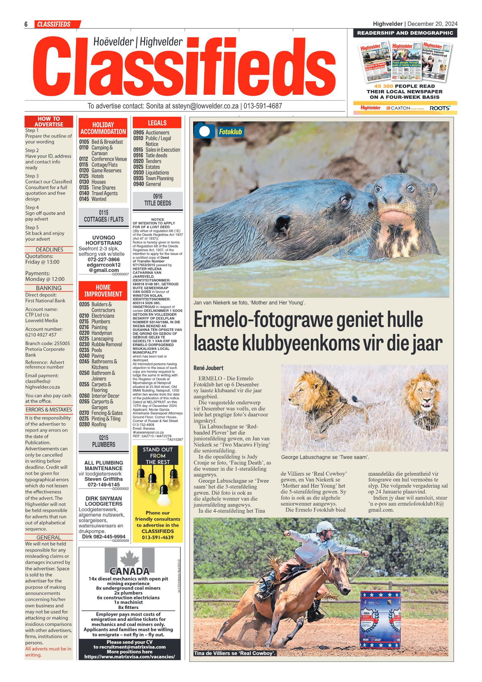 Highvelder Newspaper 20 December 2024 page 6