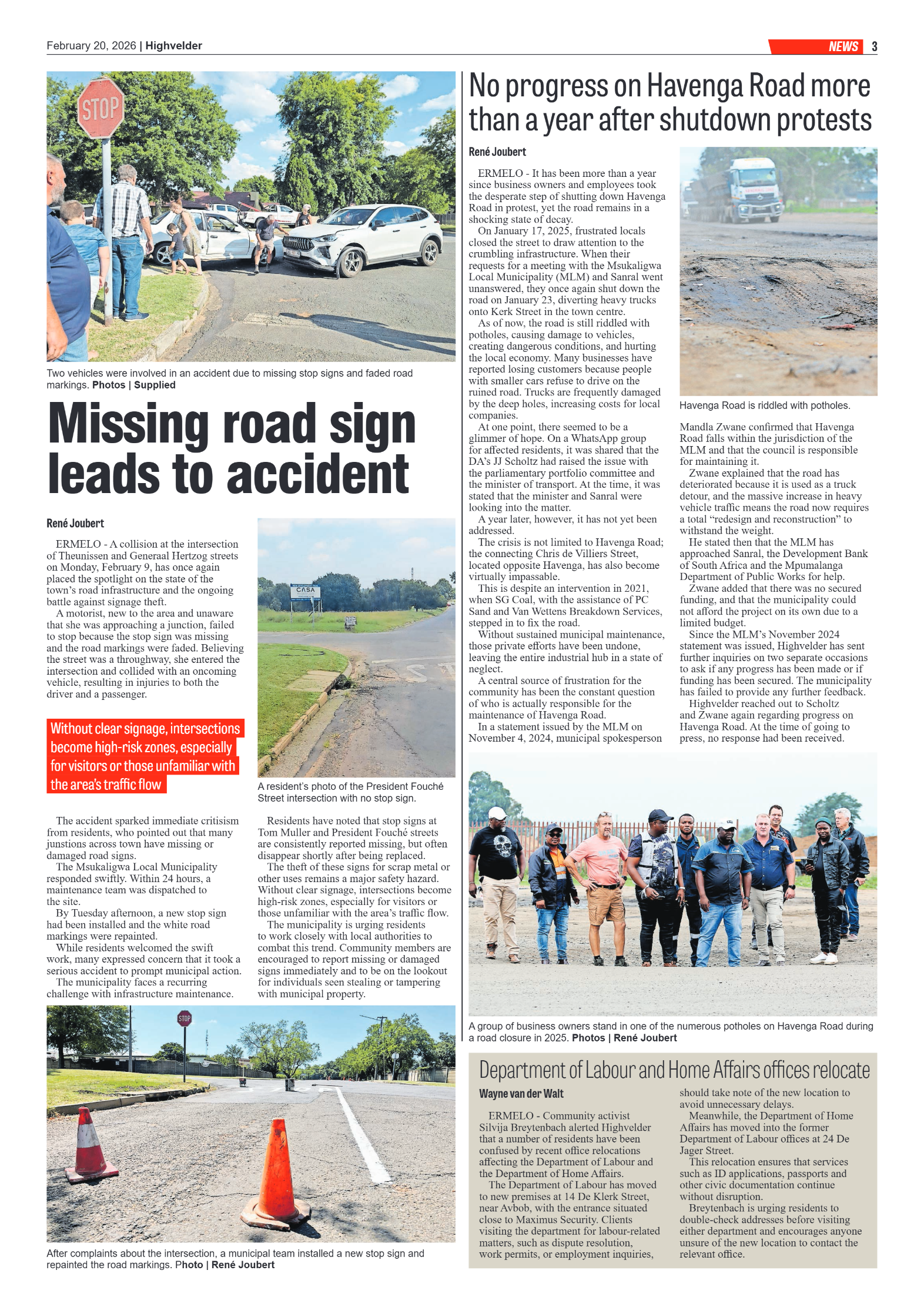 Highvelder Newspaper 20 February 2026 page 3