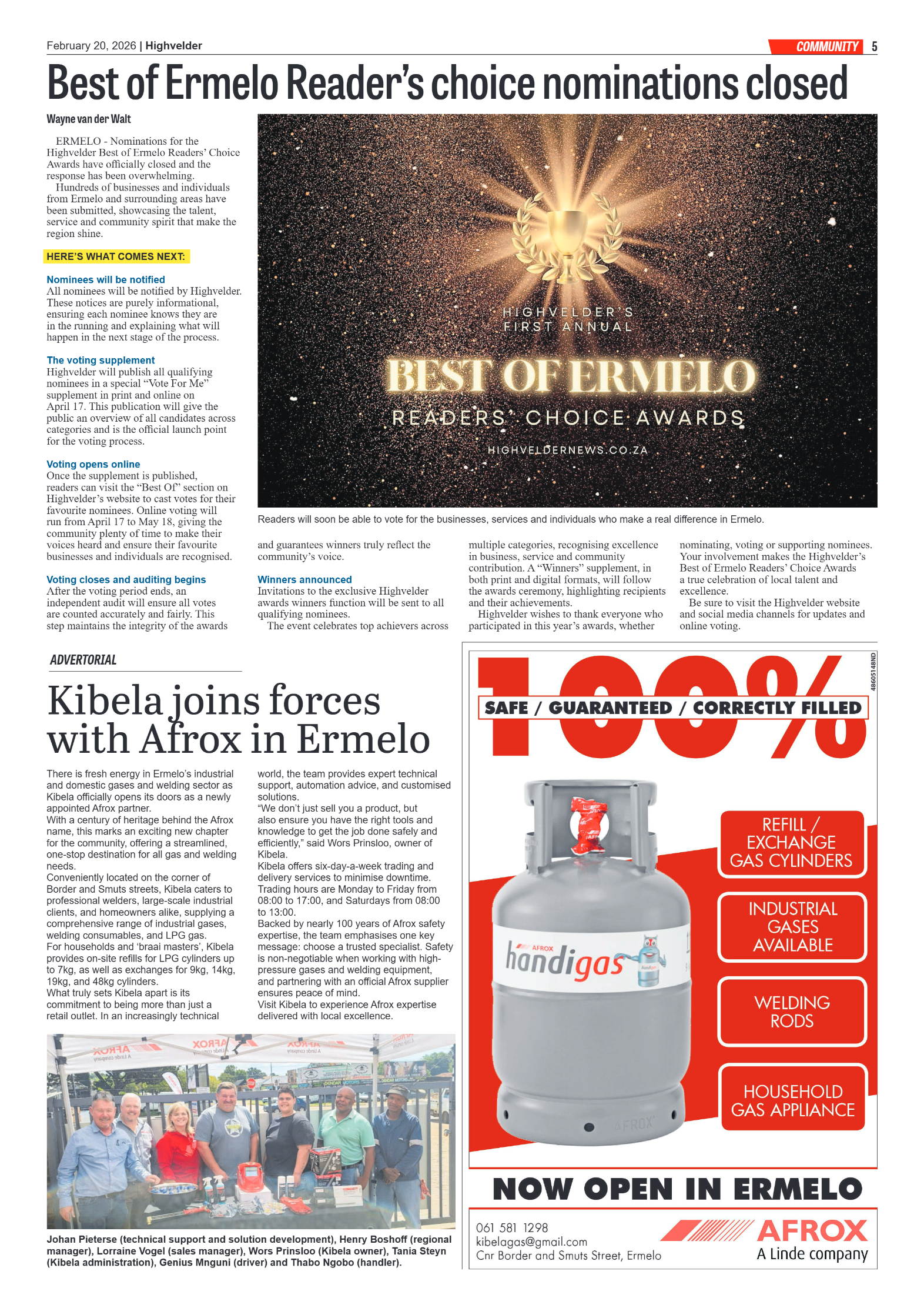 Highvelder Newspaper 20 February 2026 page 5