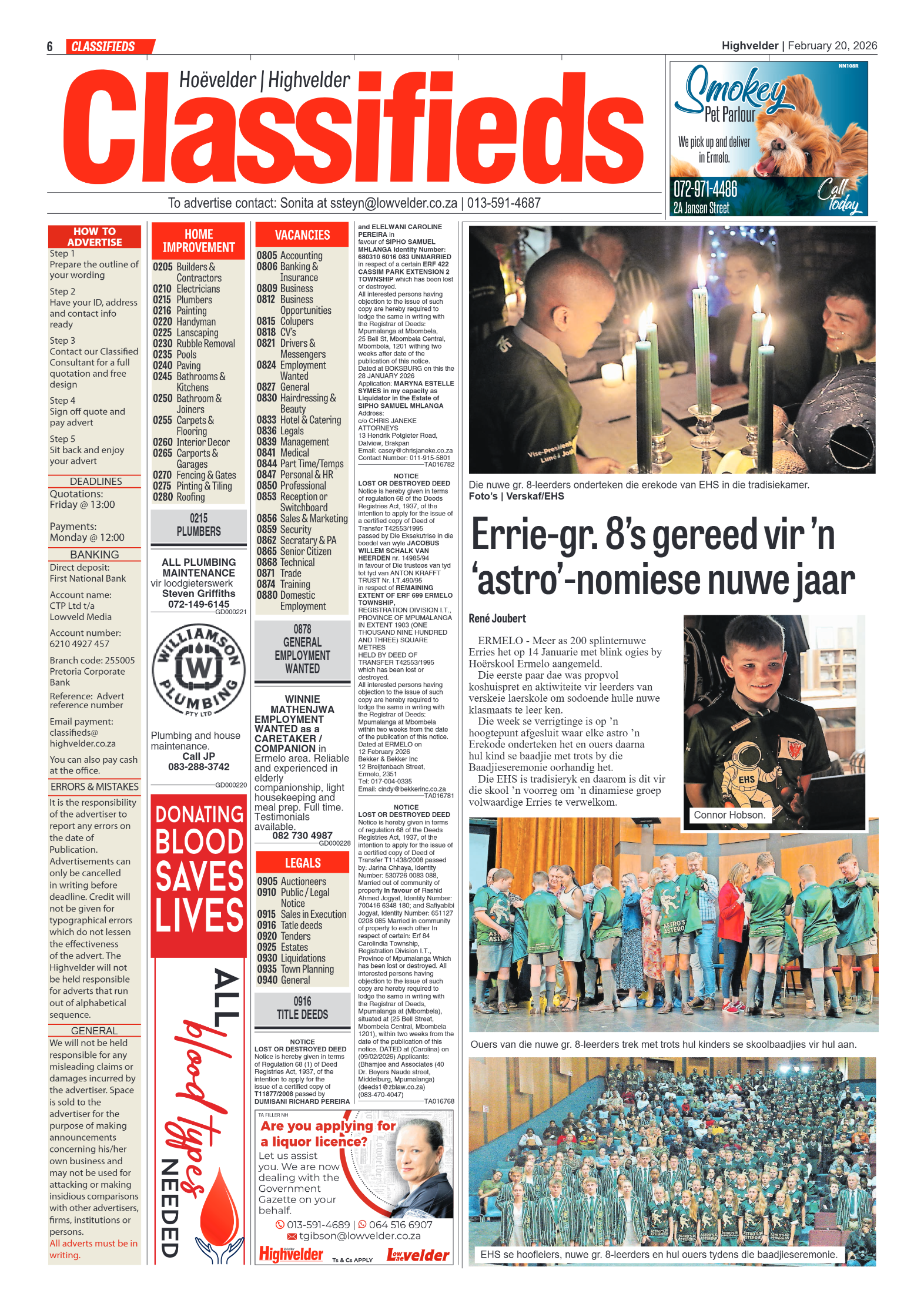 Highvelder Newspaper 20 February 2026 page 6