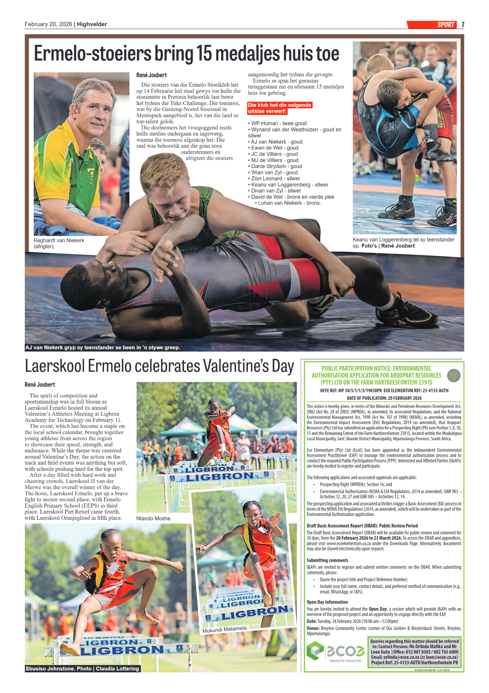 Highvelder Newspaper 20 February 2026 page 7