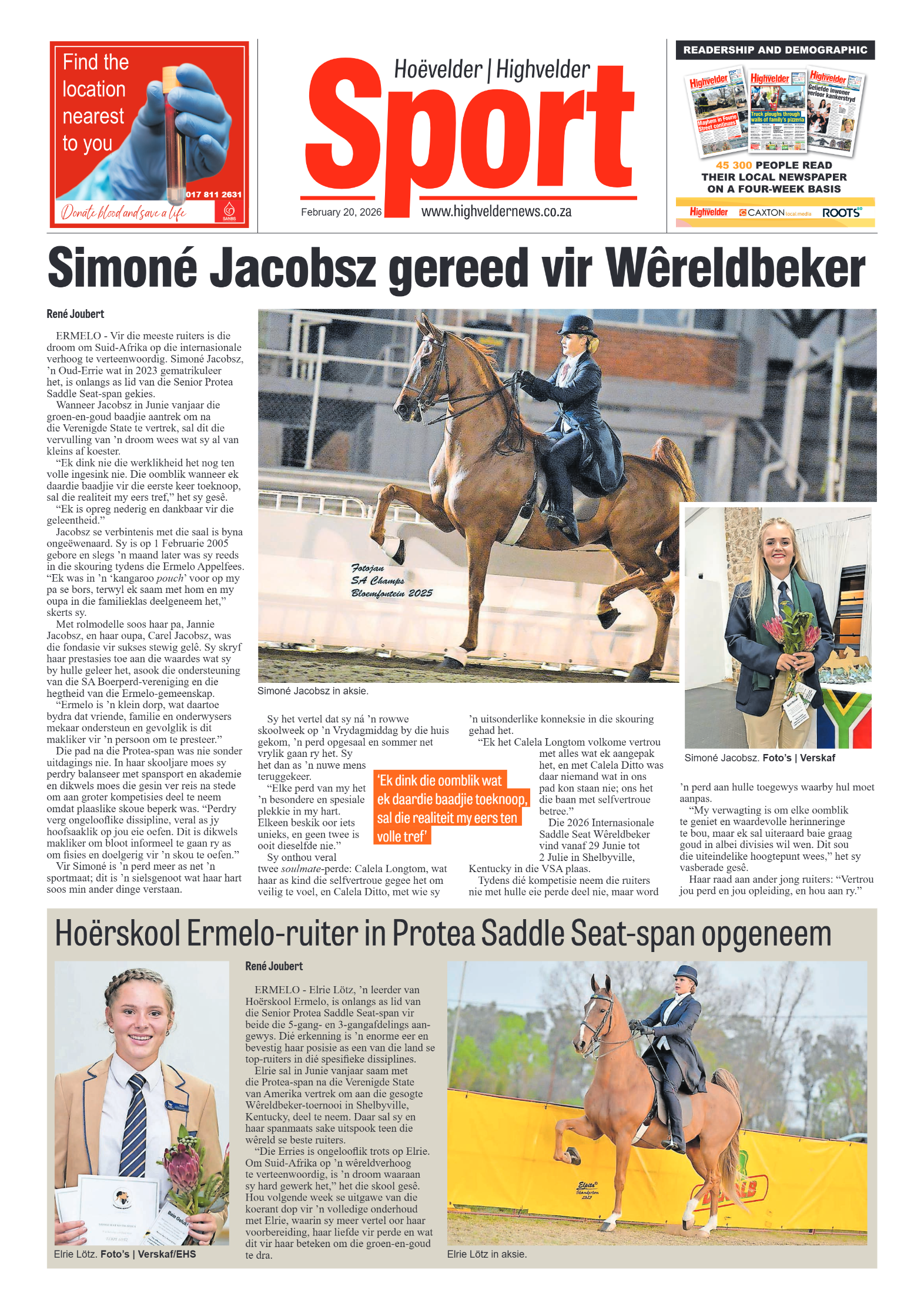 Highvelder Newspaper 20 February 2026 page 8