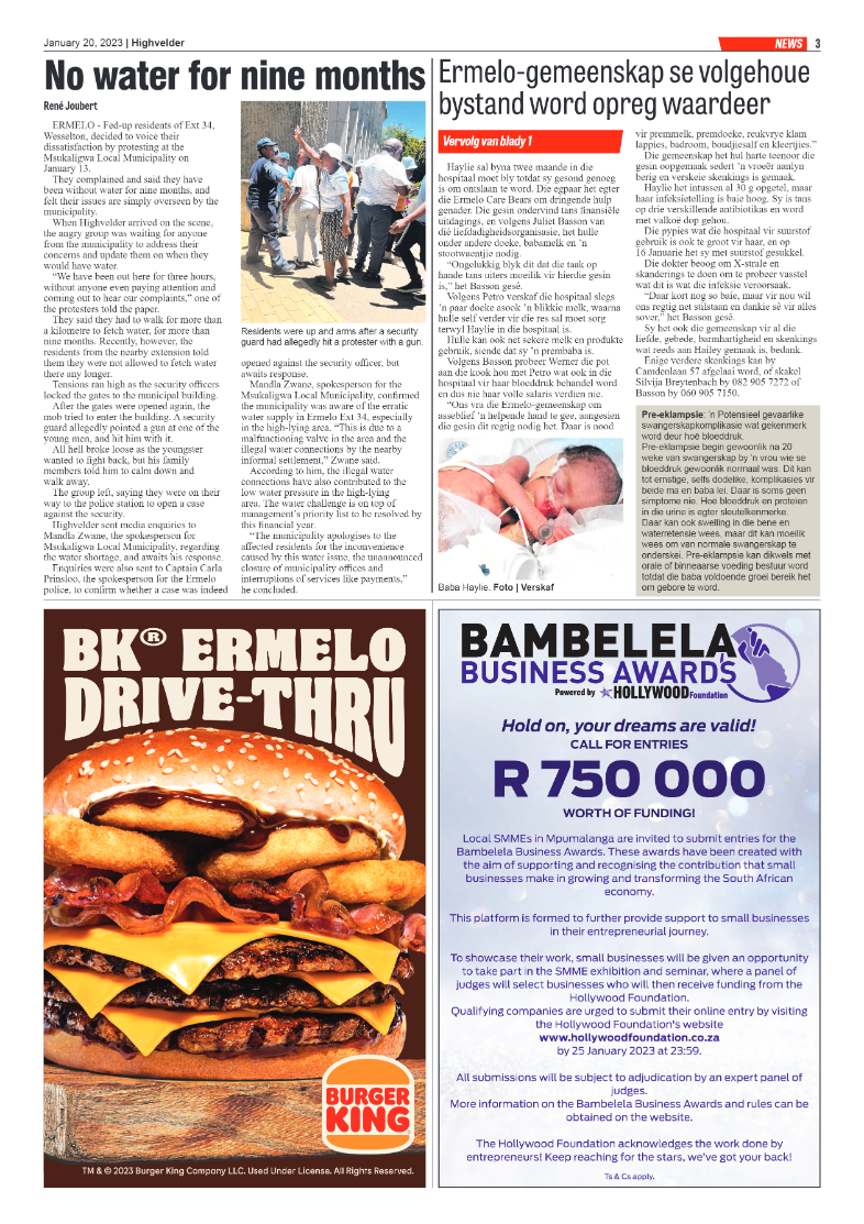 Highvelder Newspaper 20 January 2023 page 3