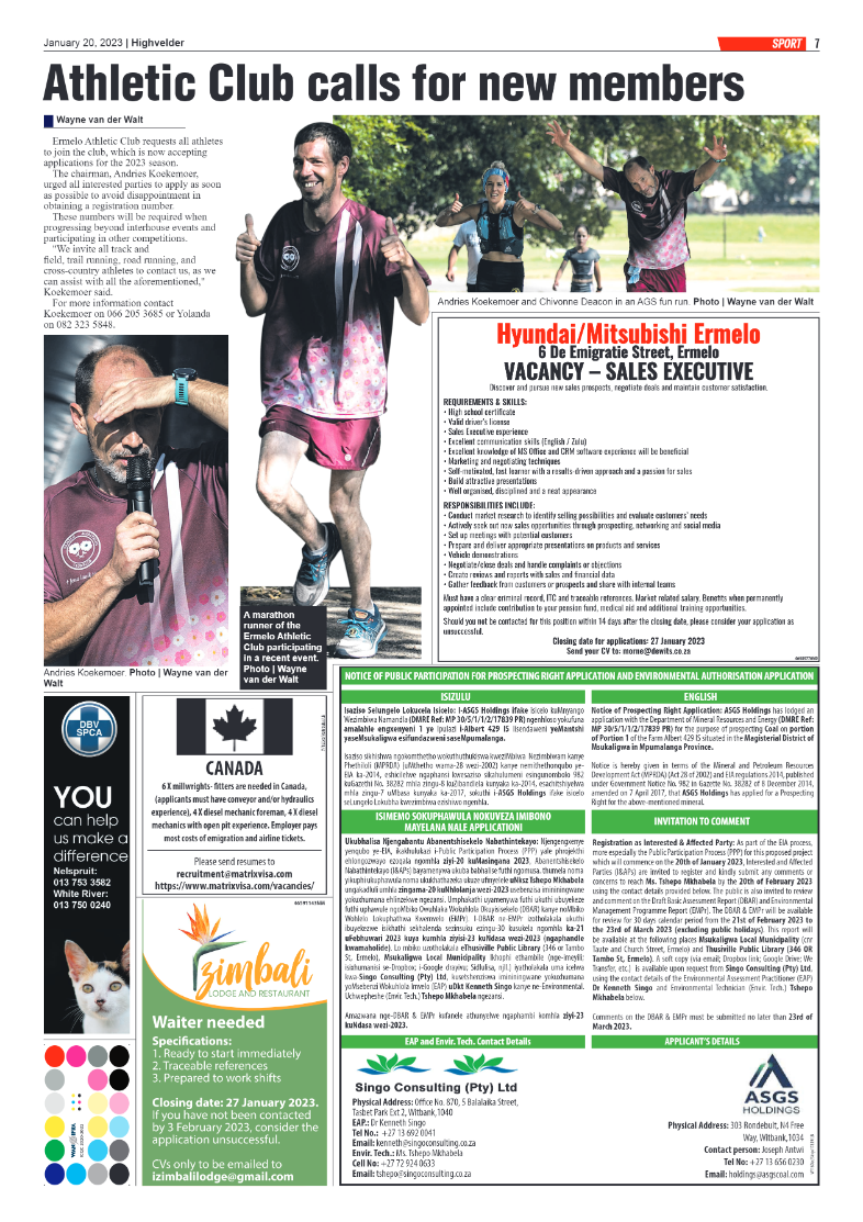 Highvelder Newspaper 20 January 2023 page 7