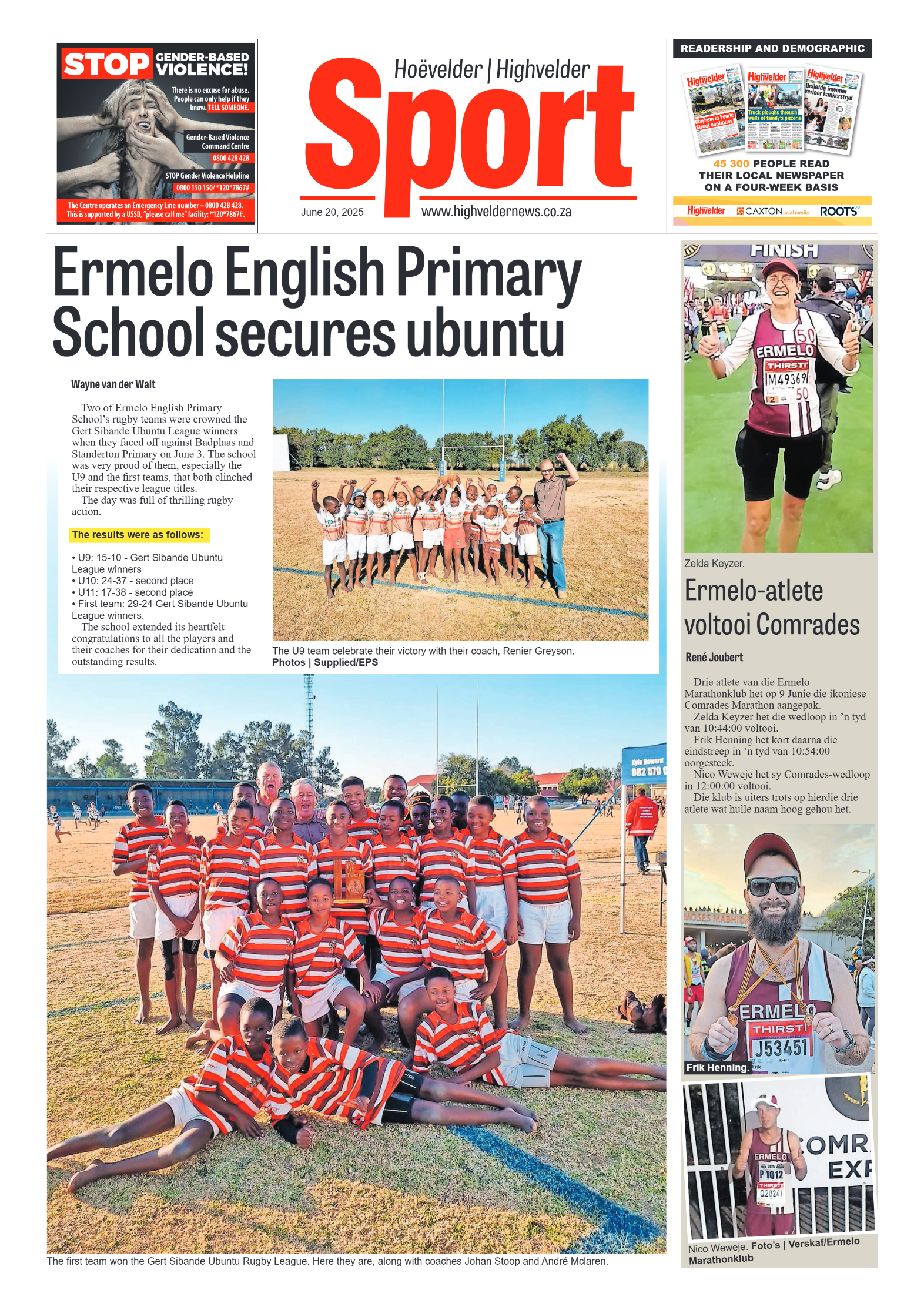 Highvelder Newspaper 20 June 2025 page 8