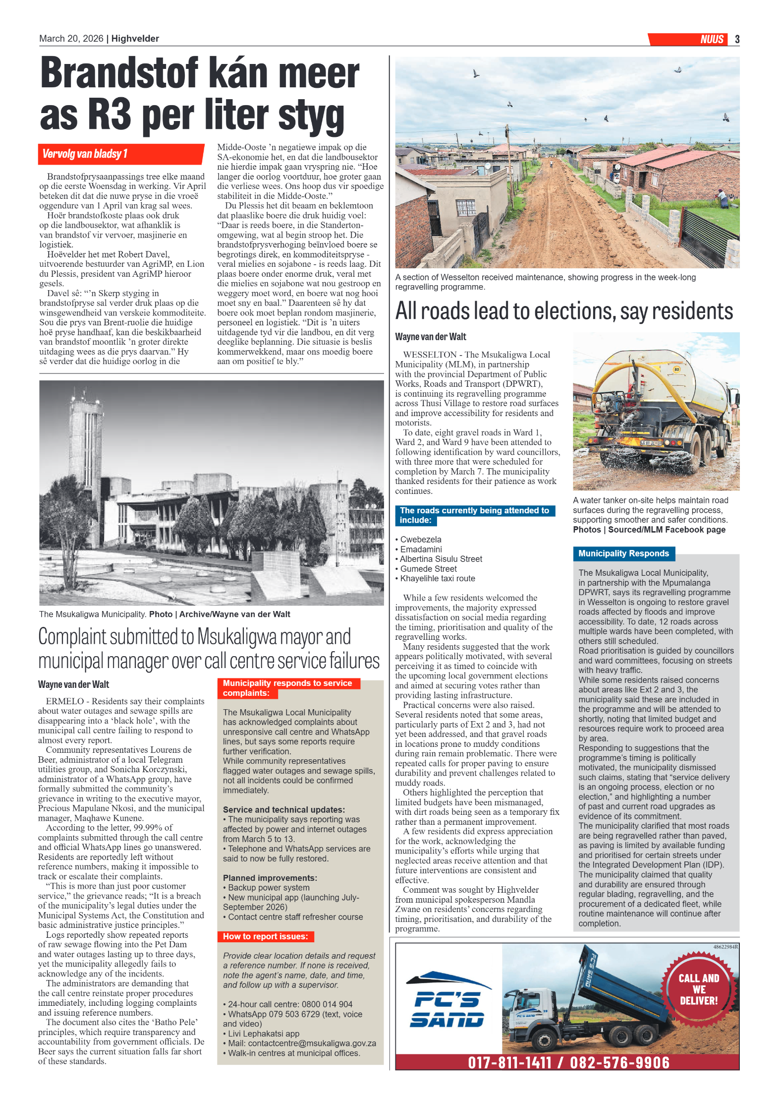 Highvelder Newspaper 20 March 2026 page 3