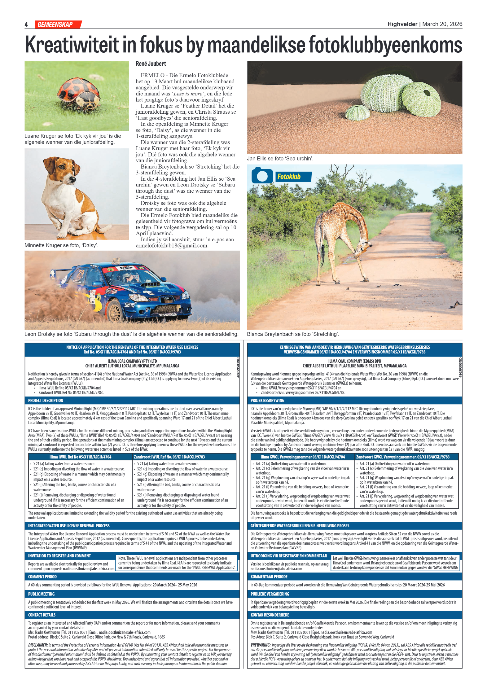 Highvelder Newspaper 20 March 2026 page 4