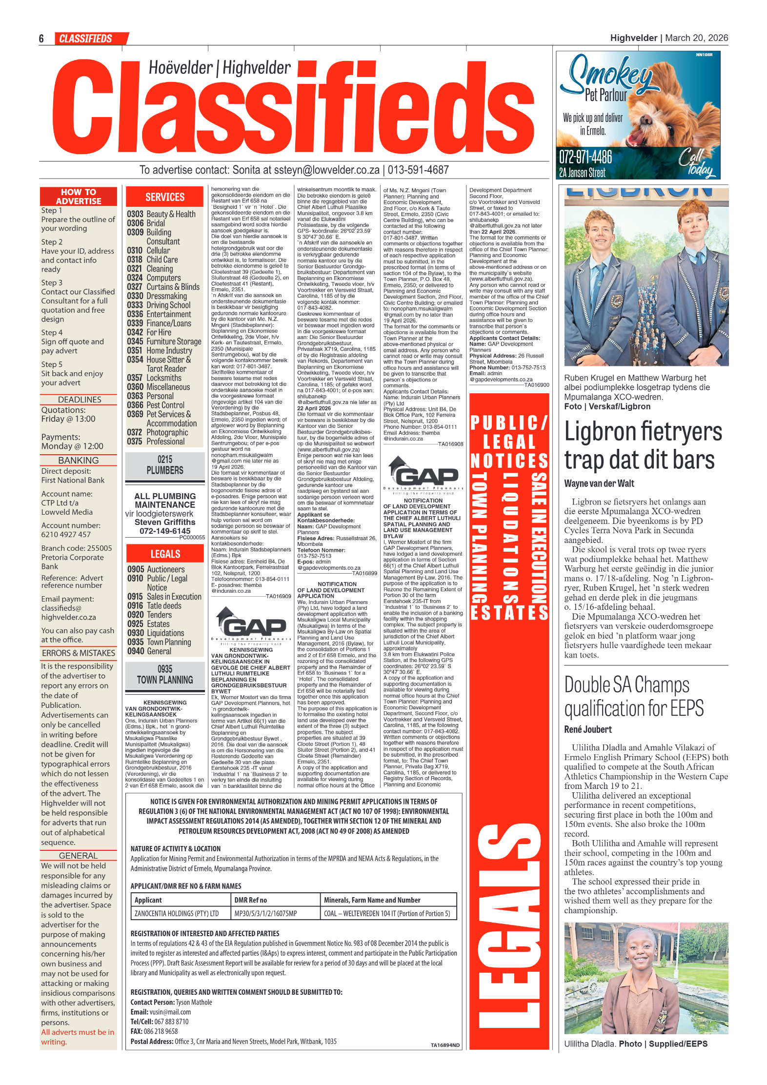 Highvelder Newspaper 20 March 2026 page 6