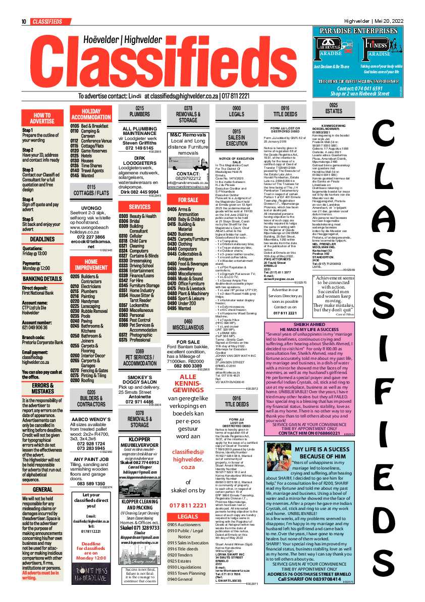 Highvelder Newspaper 20 Mei 2022 page 10