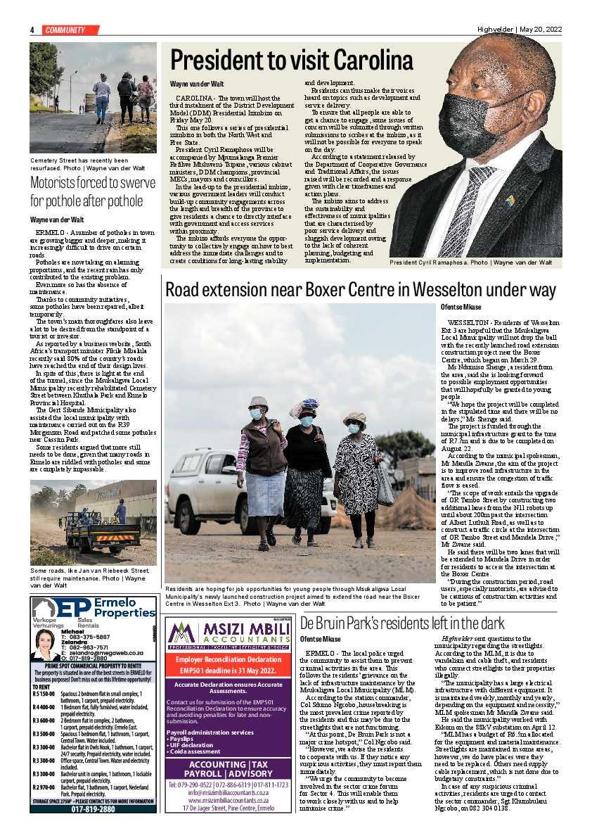 Highvelder Newspaper 20 Mei 2022 page 4