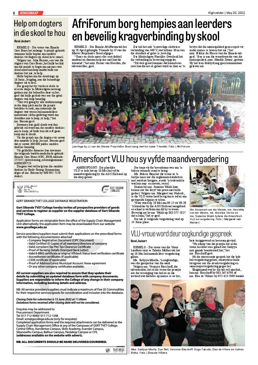 Highvelder Newspaper 20 Mei 2022 page 6