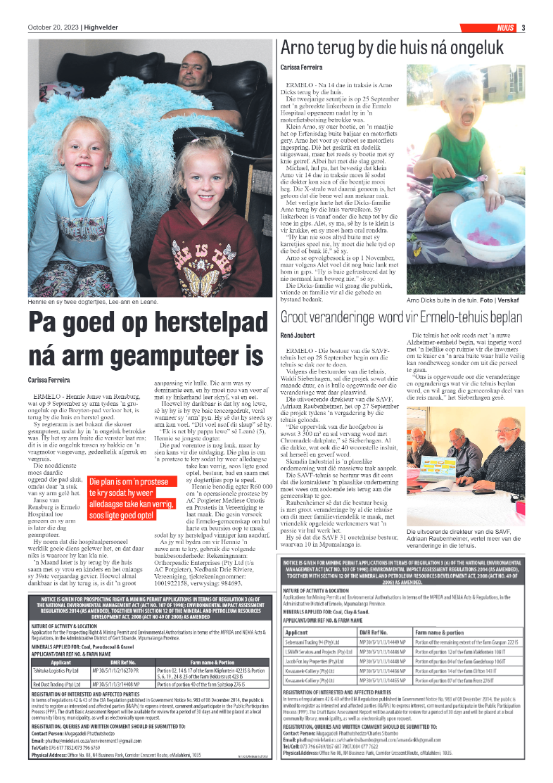 Highvelder Newspaper 20 October 2023 page 3