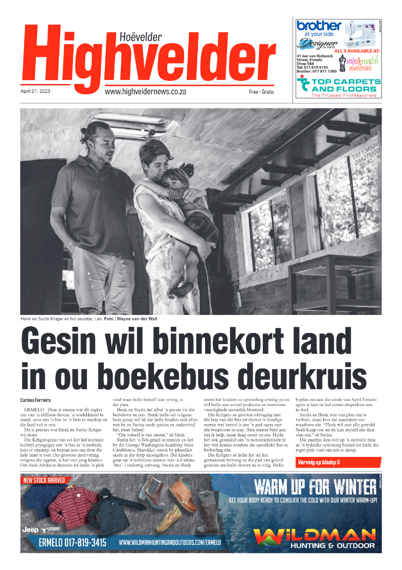 Highvelder Newspaper 21 April 2023 page 1