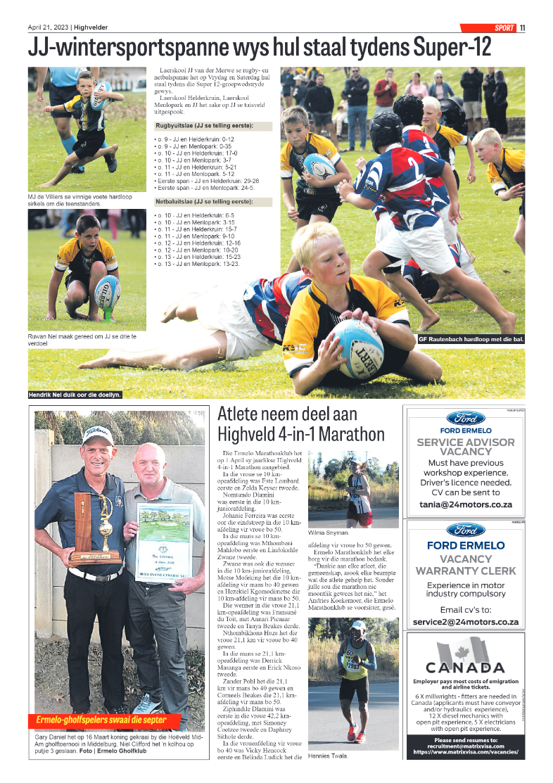Highvelder Newspaper 21 April 2023 page 11