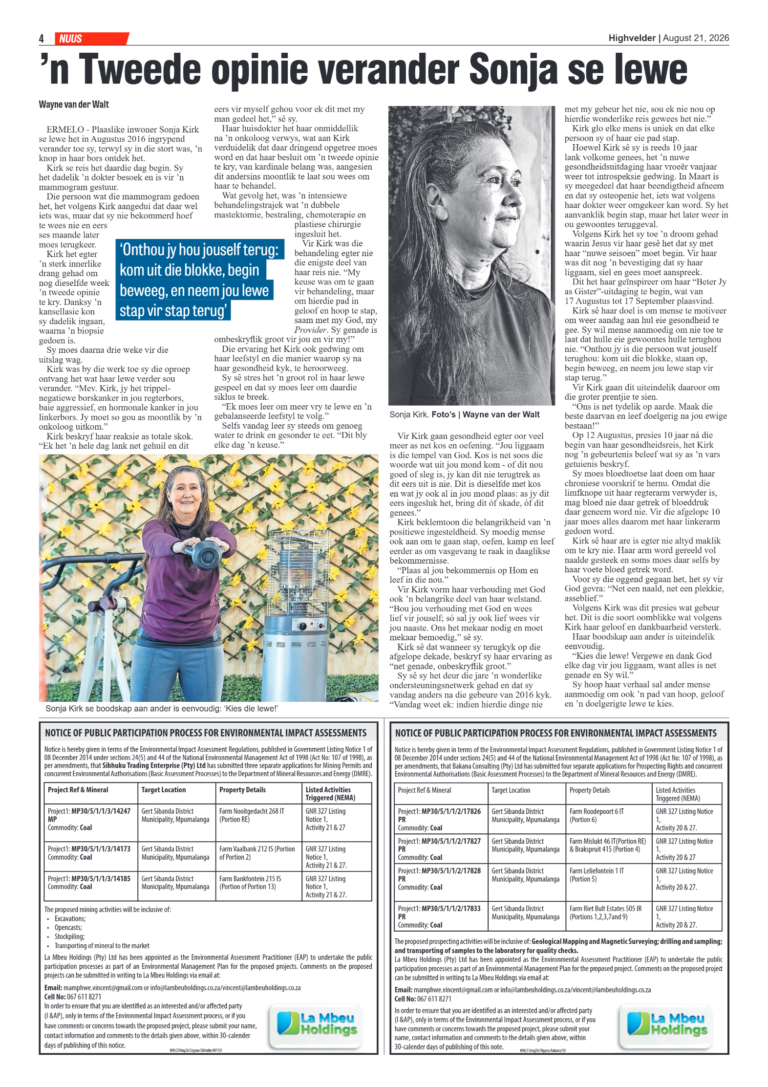Highvelder Newspaper 21 August 2026 page 4