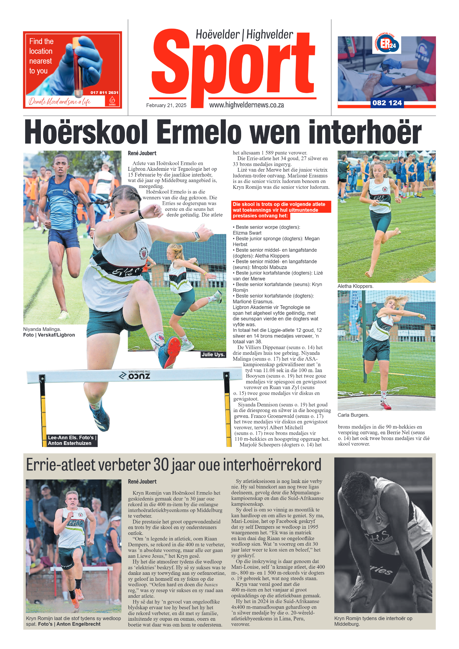 Highvelder Newspaper 21 February 2025 page 12