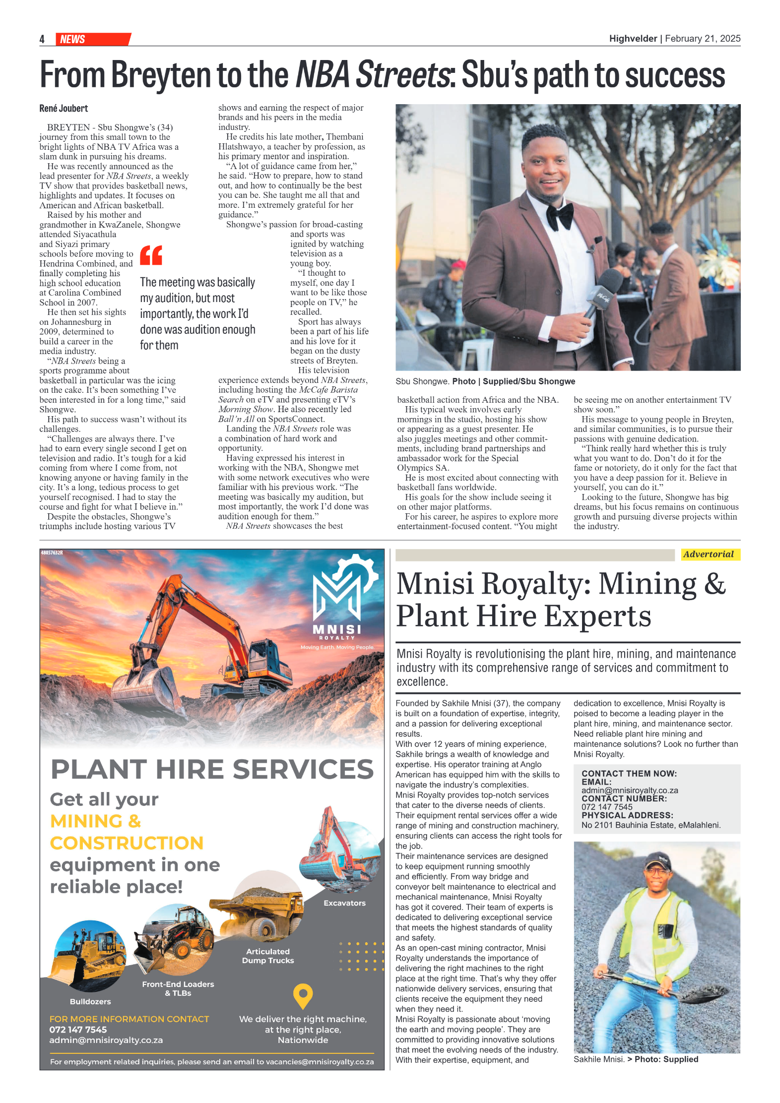 Highvelder Newspaper 21 February 2025 page 4