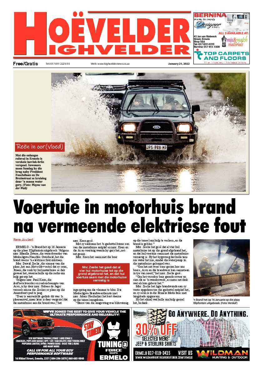 Highvelder Newspaper 21 January 2022 page 1
