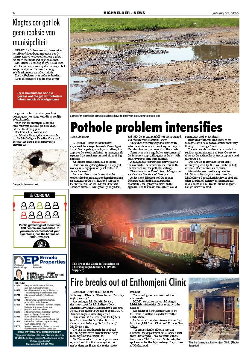Highvelder Newspaper 21 January 2022 page 4