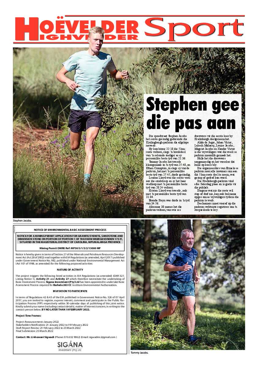 Highvelder Newspaper 21 January 2022 page 8