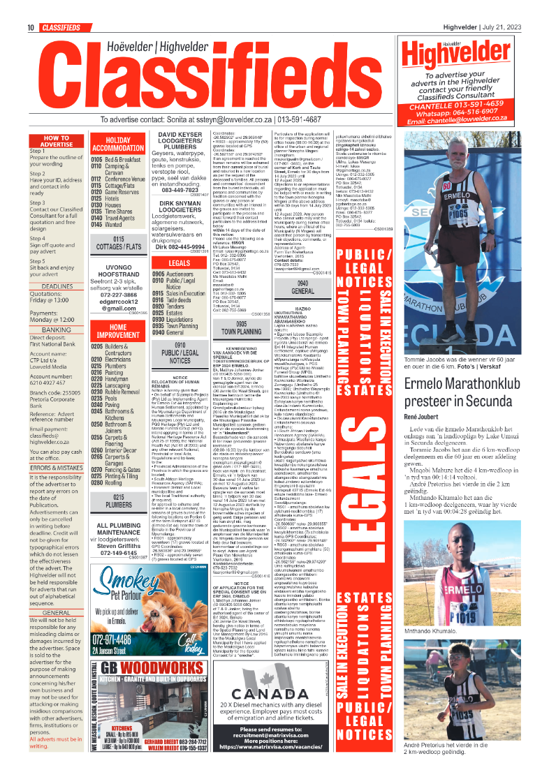 Highvelder Newspaper 21 July 2023 page 10