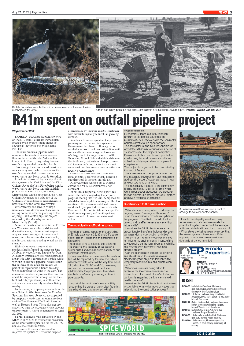 Highvelder Newspaper 21 July 2023 page 3