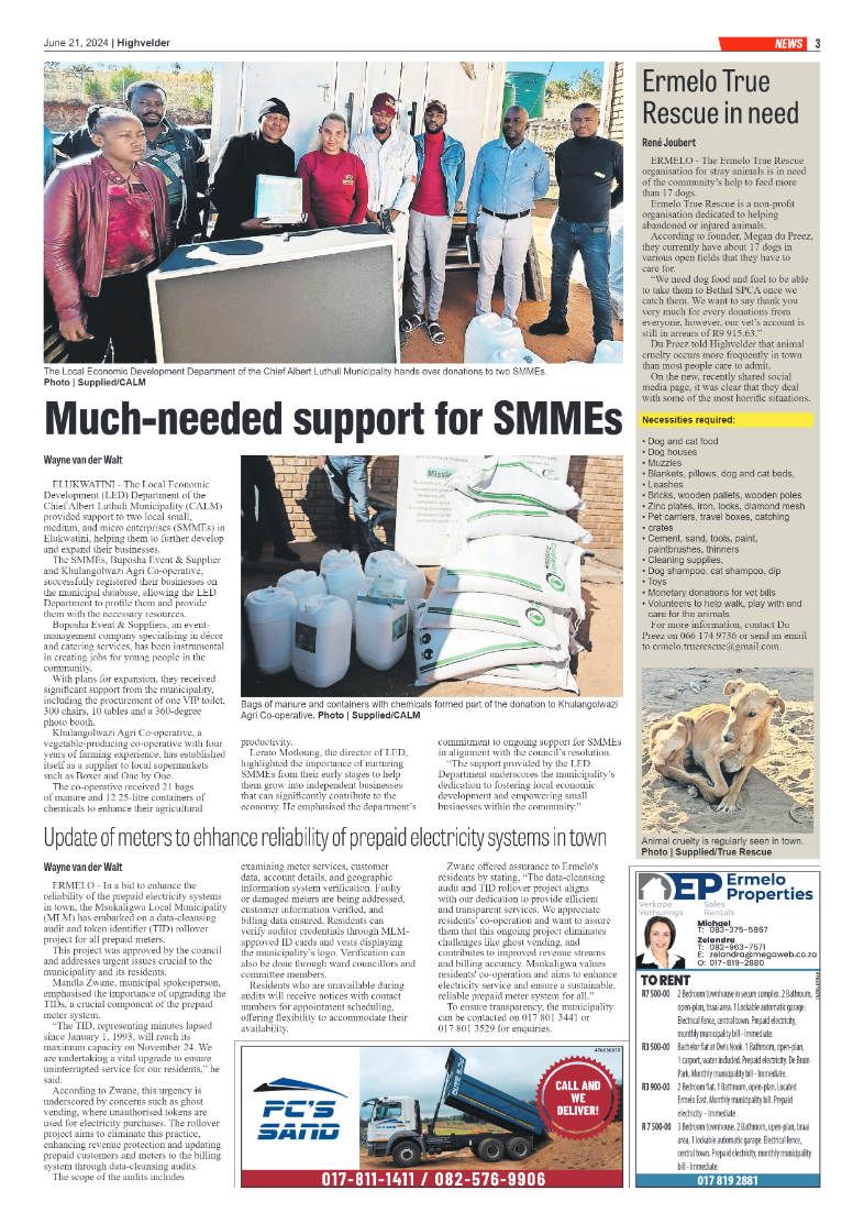 Highvelder Newspaper 21 June 2024 page 3