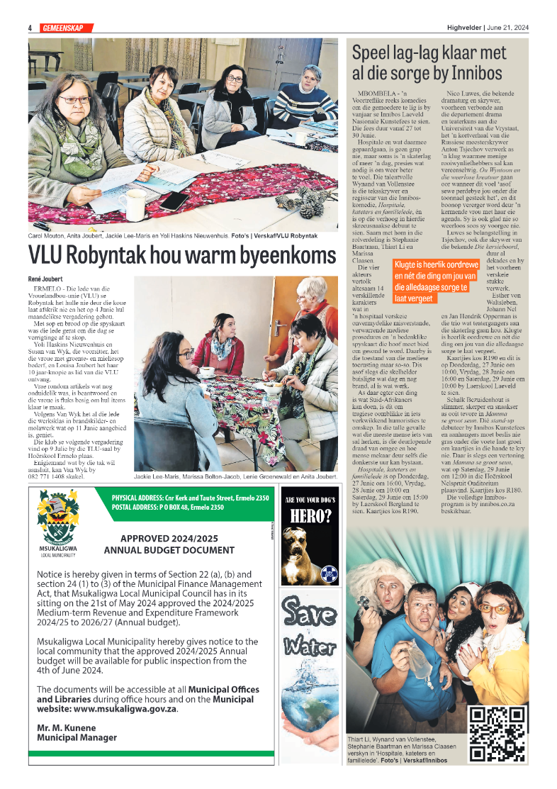 Highvelder Newspaper 21 June 2024 page 4