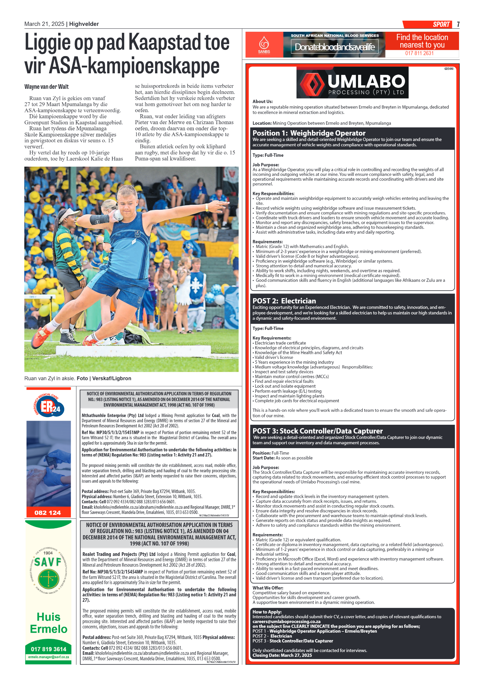 Highvelder Newspaper 21 March 2025 page 6