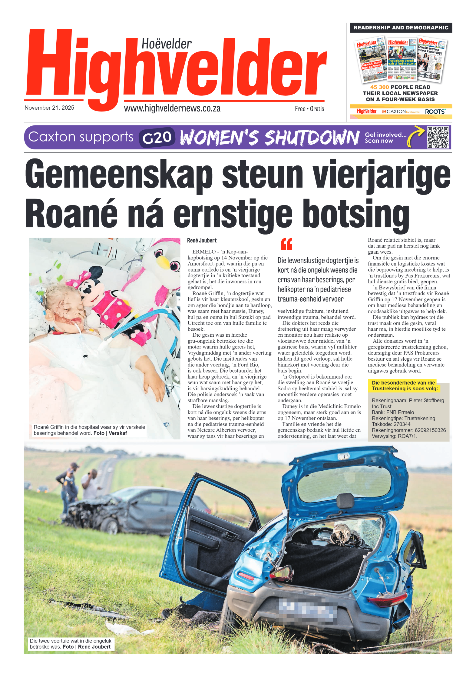 Highvelder Newspaper 21 November 2025 page 1
