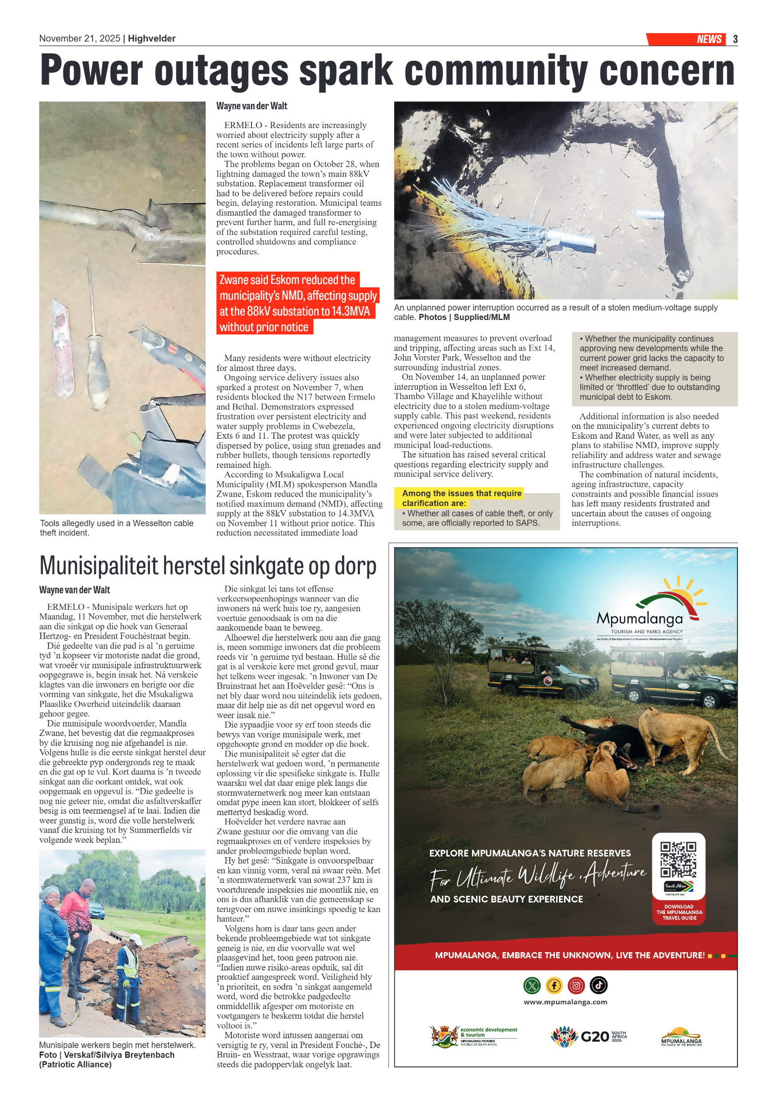 Highvelder Newspaper 21 November 2025 page 3