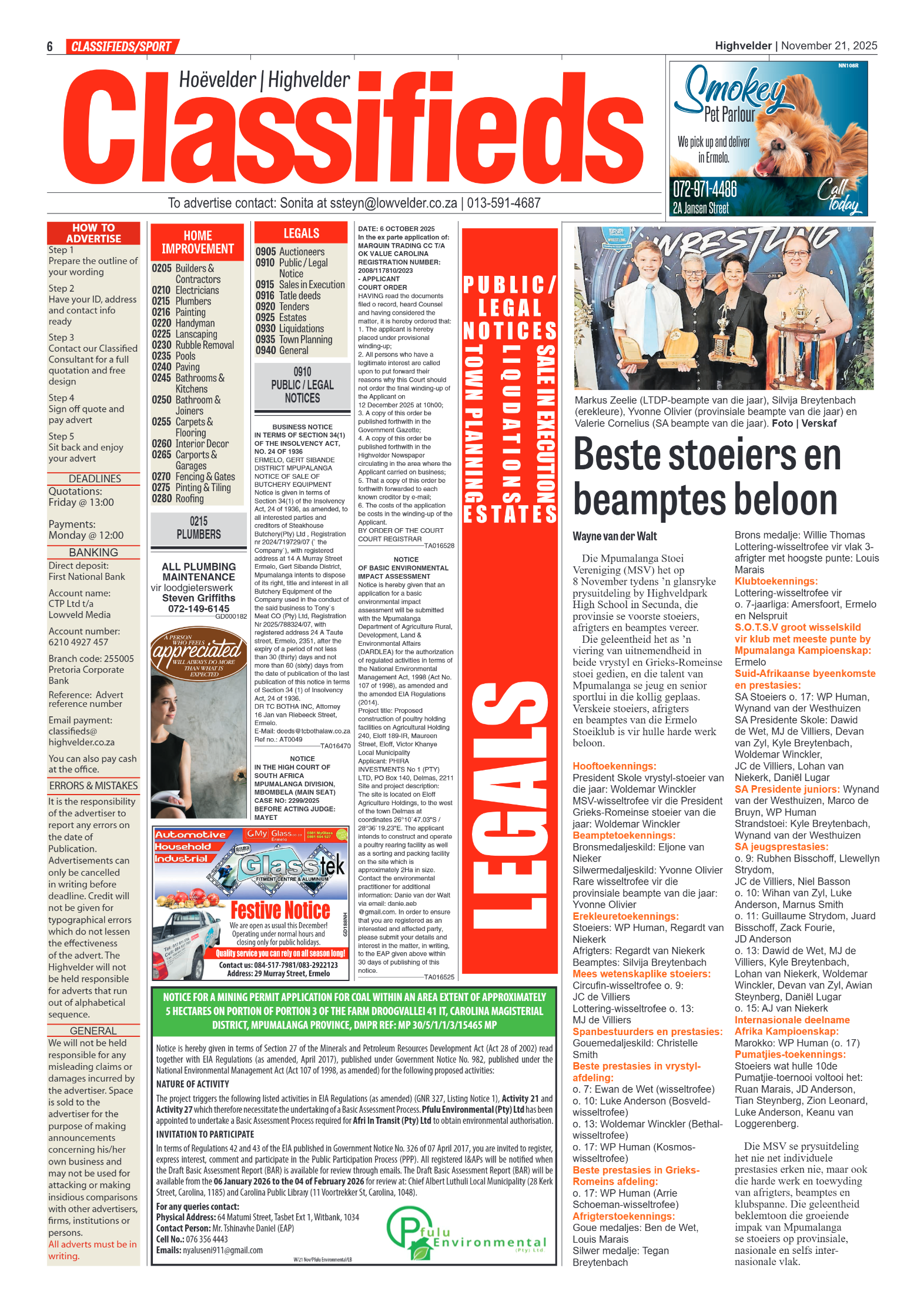Highvelder Newspaper 21 November 2025 page 6