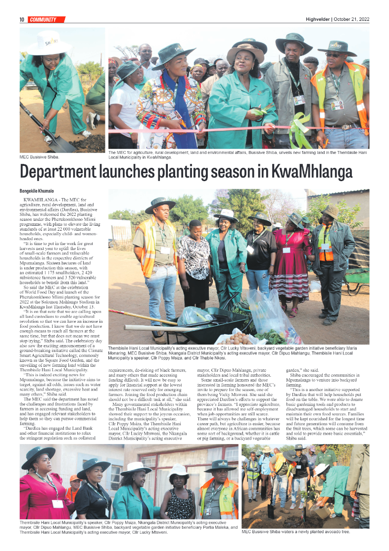 Highvelder Newspaper 21 October 2022 page 10