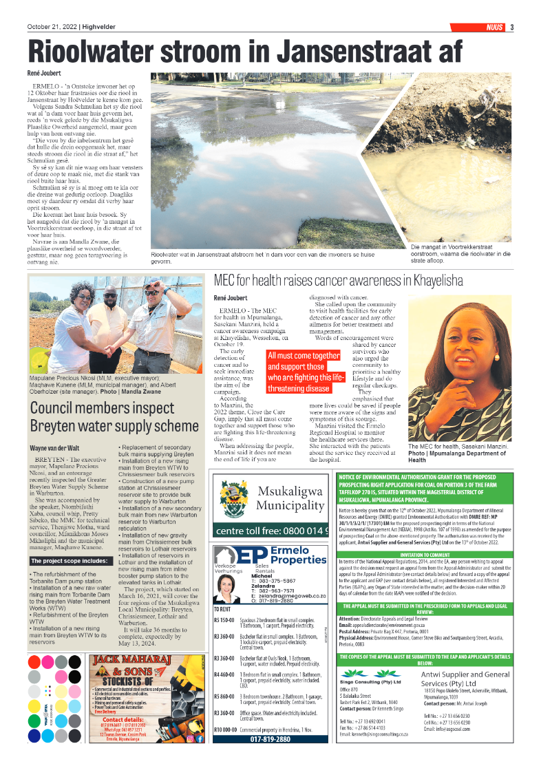 Highvelder Newspaper 21 October 2022 page 3