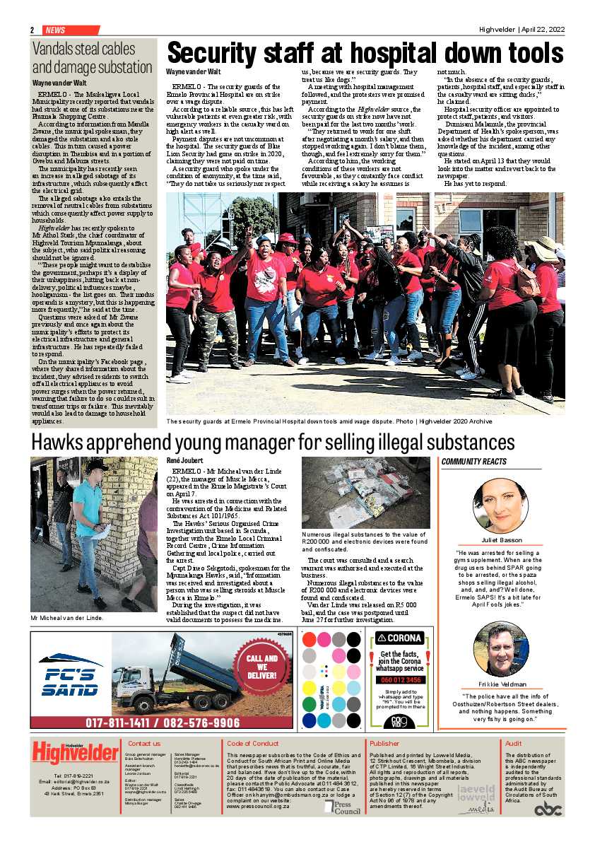 Highvelder Newspaper 22 April 2022 page 2