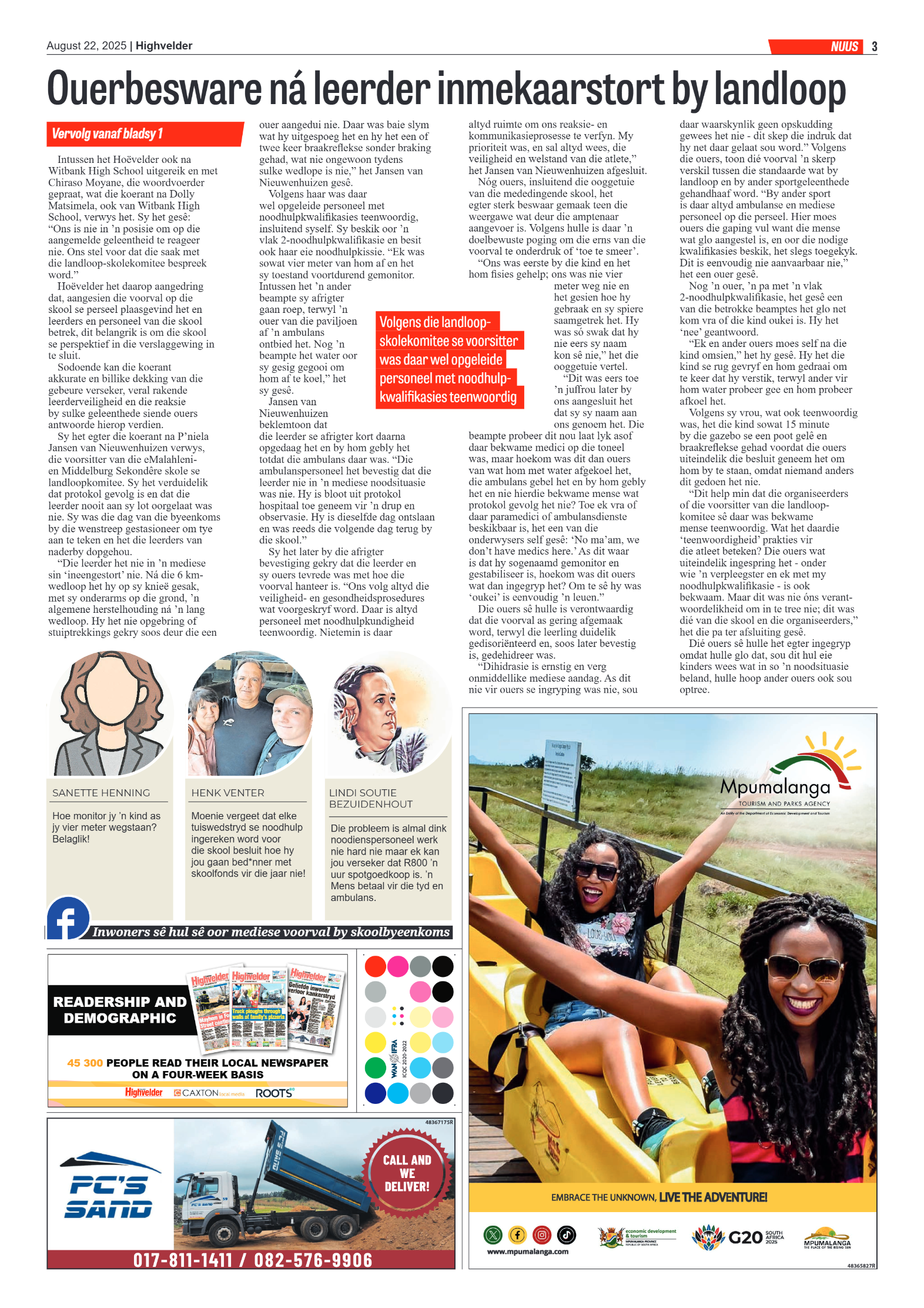 Highvelder Newspaper 22 August 2025 page 3