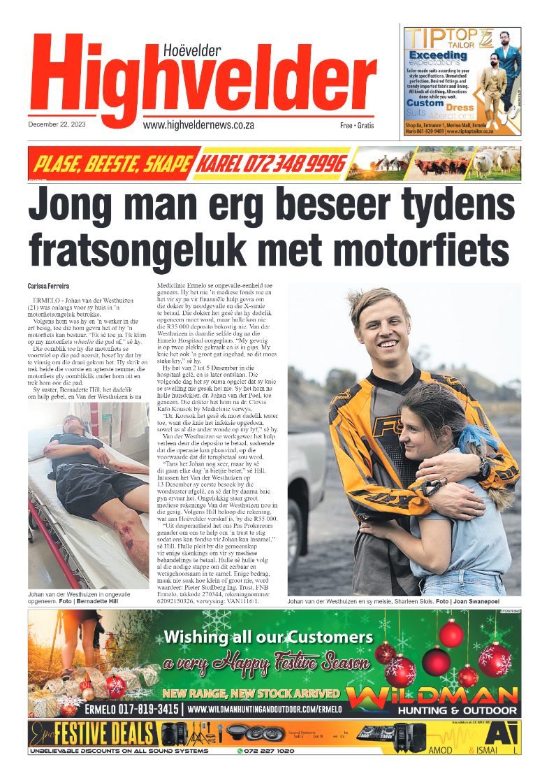 Highvelder Newspaper 22 December 2023 page 1