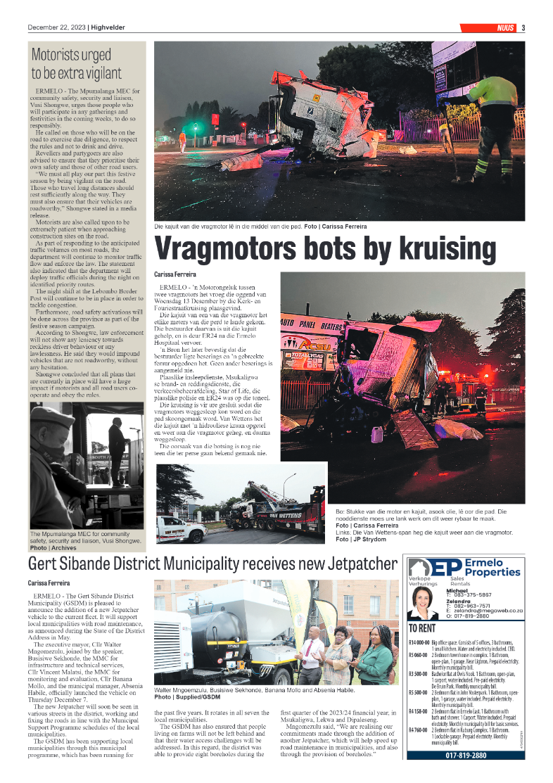 Highvelder Newspaper 22 December 2023 page 3